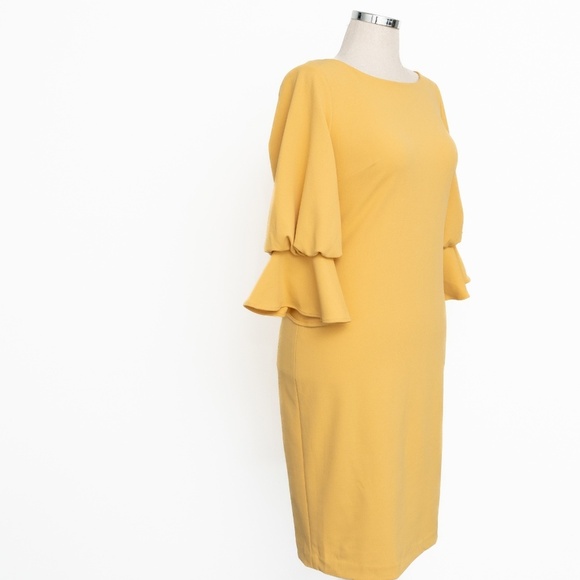 Calvin Klein Bell Bubble Sleeve Sheath Dress - Picture 10 of 16